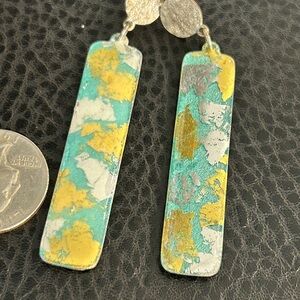 Silpada Abstract Gold and Silver Dangle Earrings
